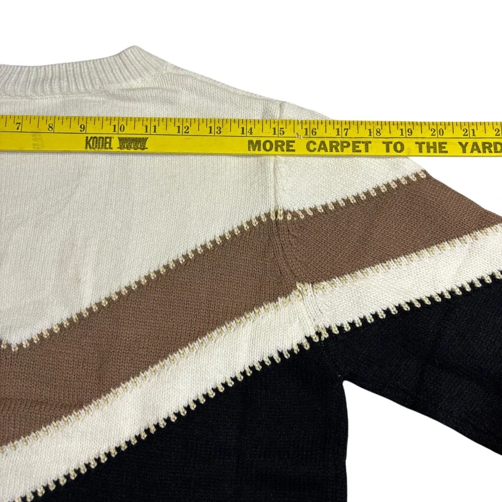 Chevron Sweater‎ Color Block Pullover Knit Top Casual Everyday Small